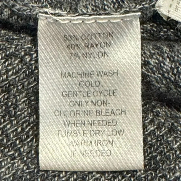 LOFT Women’s Small Gray 3/4 Sleeve Pleated Scoop Neck Velvet Button Cardigan - Picture 7 of 7